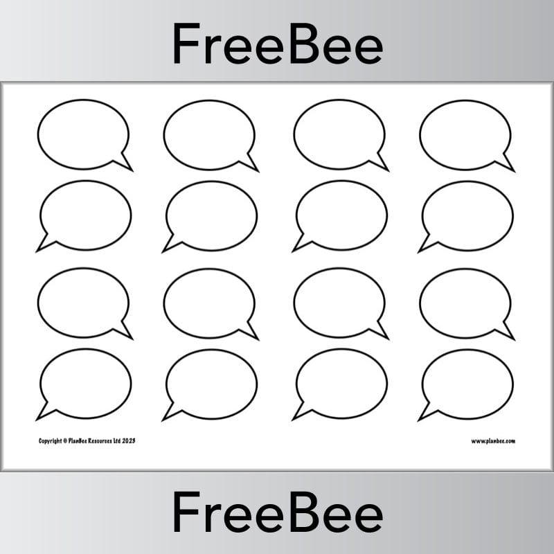FREE Speech Bubble Template by PlanBee