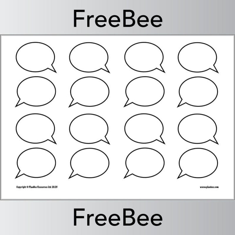 FREE Speech Bubble Template by PlanBee