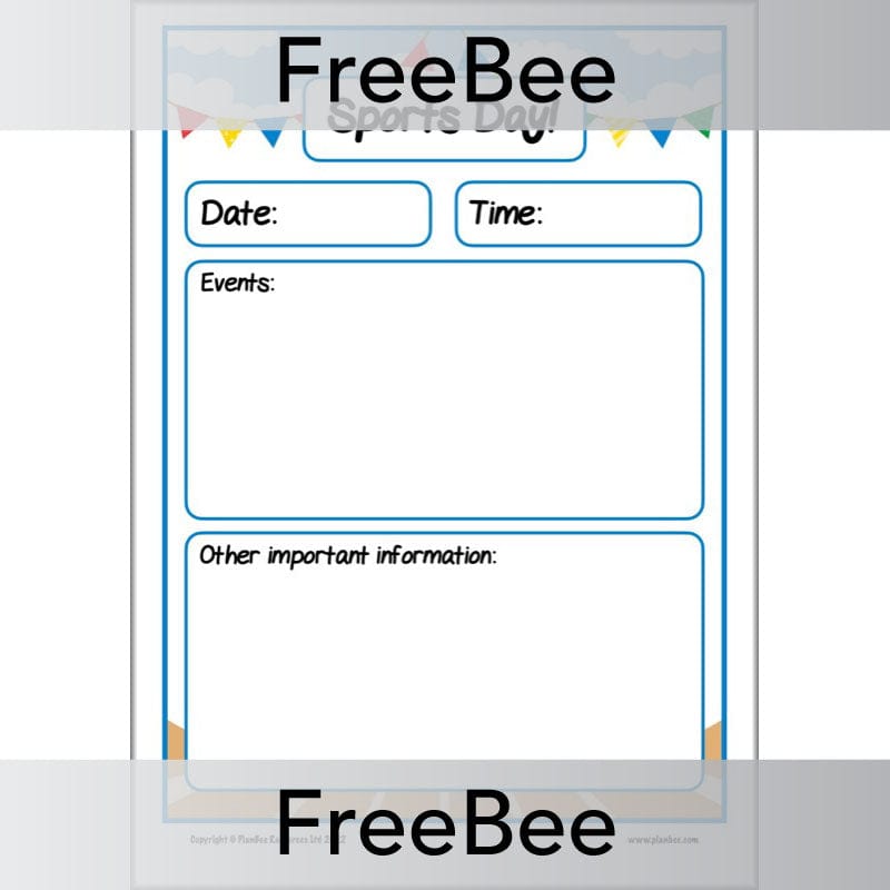 FREE Sports Day Posters by PlanBee