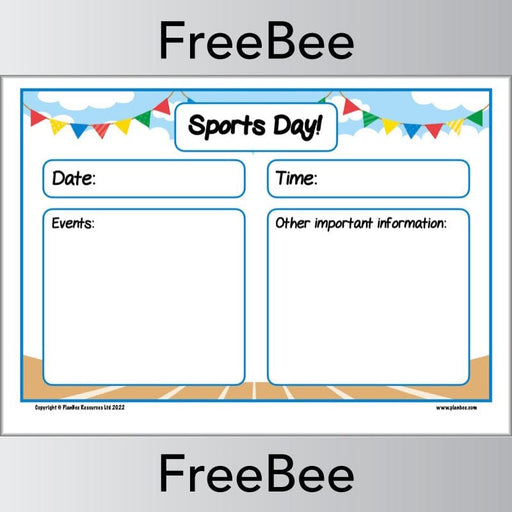 FREE Sports Day Posters by PlanBee