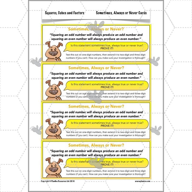PlanBee Square Numbers, Cube Numbers and Factor Pairs | KS2 Year 5