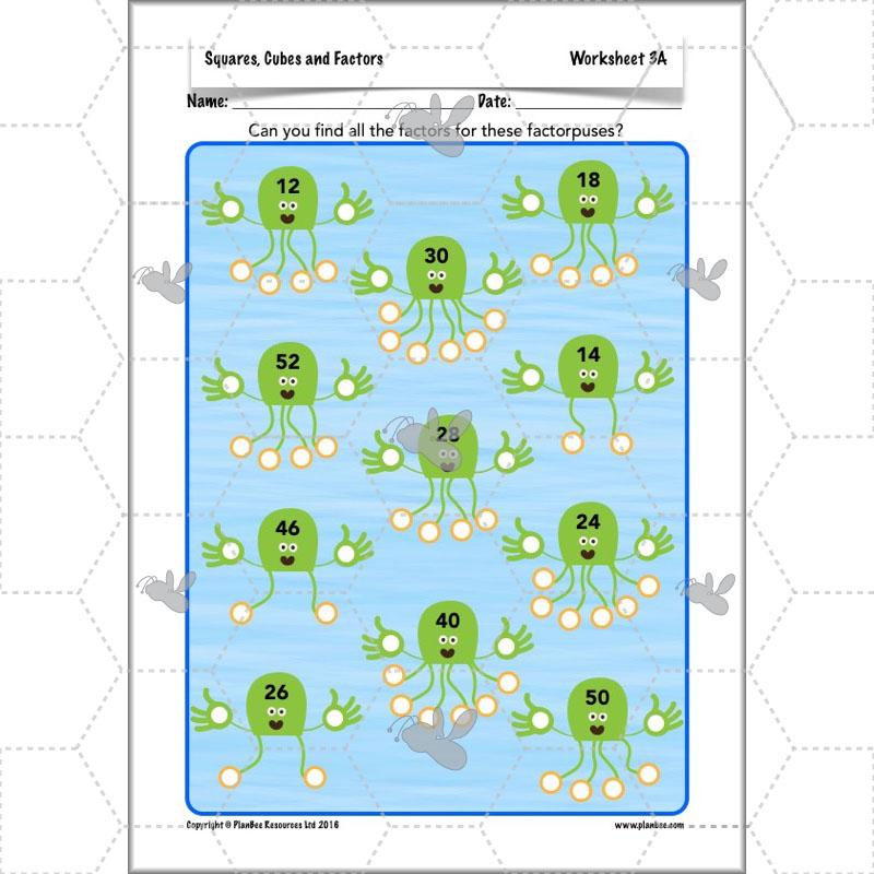PlanBee Square Numbers, Cube Numbers and Factor Pairs | KS2 Year 5