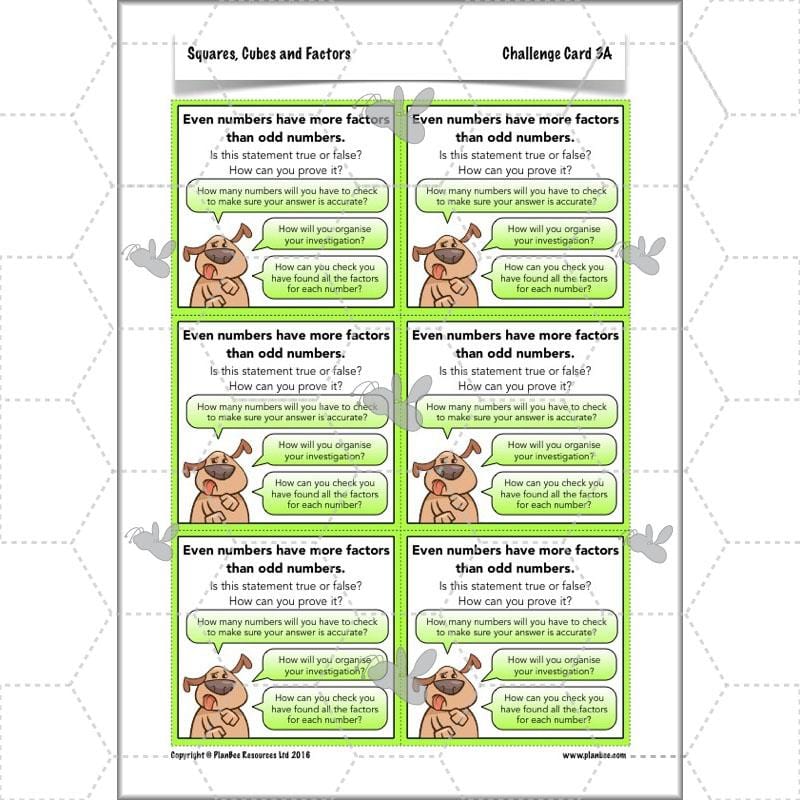 PlanBee Square Numbers, Cube Numbers and Factor Pairs | KS2 Year 5
