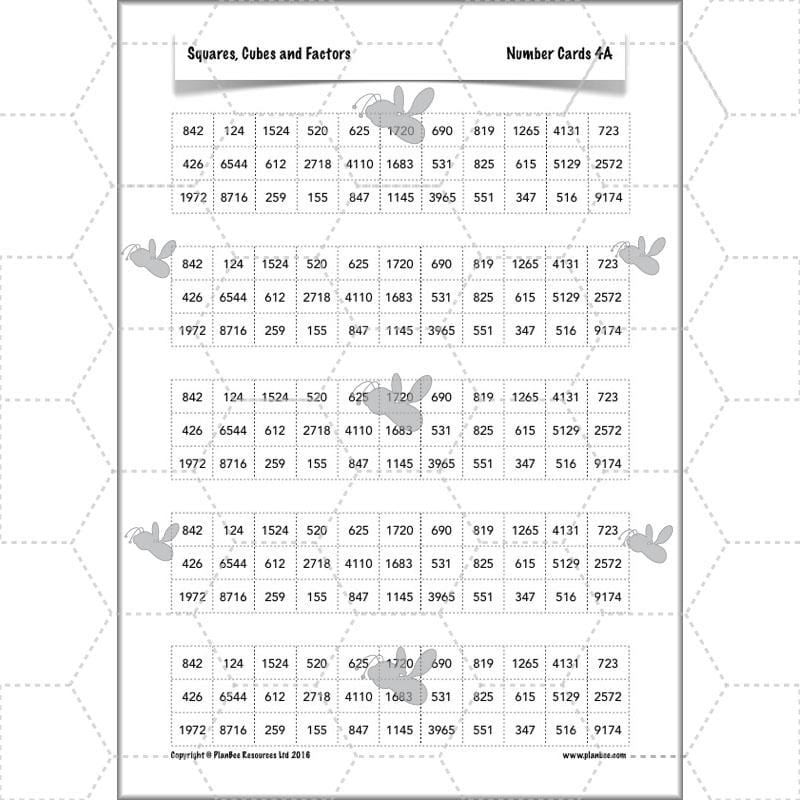 PlanBee Square Numbers, Cube Numbers and Factor Pairs | KS2 Year 5
