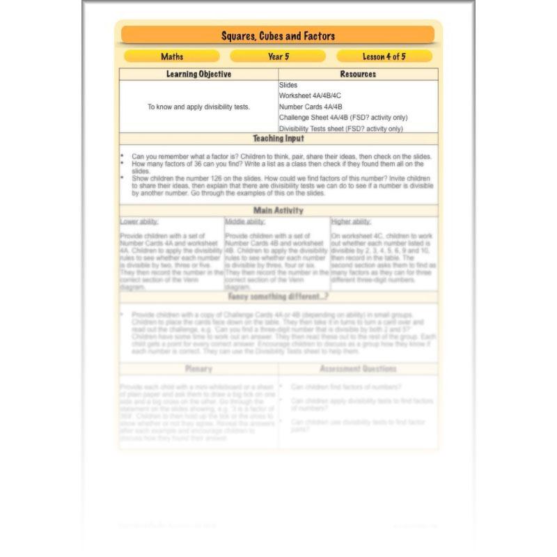 PlanBee Square Numbers, Cube Numbers and Factor Pairs | KS2 Year 5