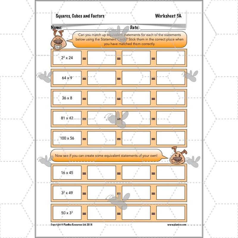 PlanBee Square Numbers, Cube Numbers and Factor Pairs | KS2 Year 5