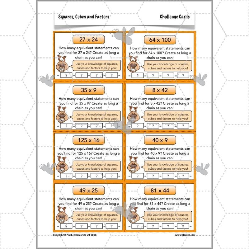 PlanBee Square Numbers, Cube Numbers and Factor Pairs | KS2 Year 5