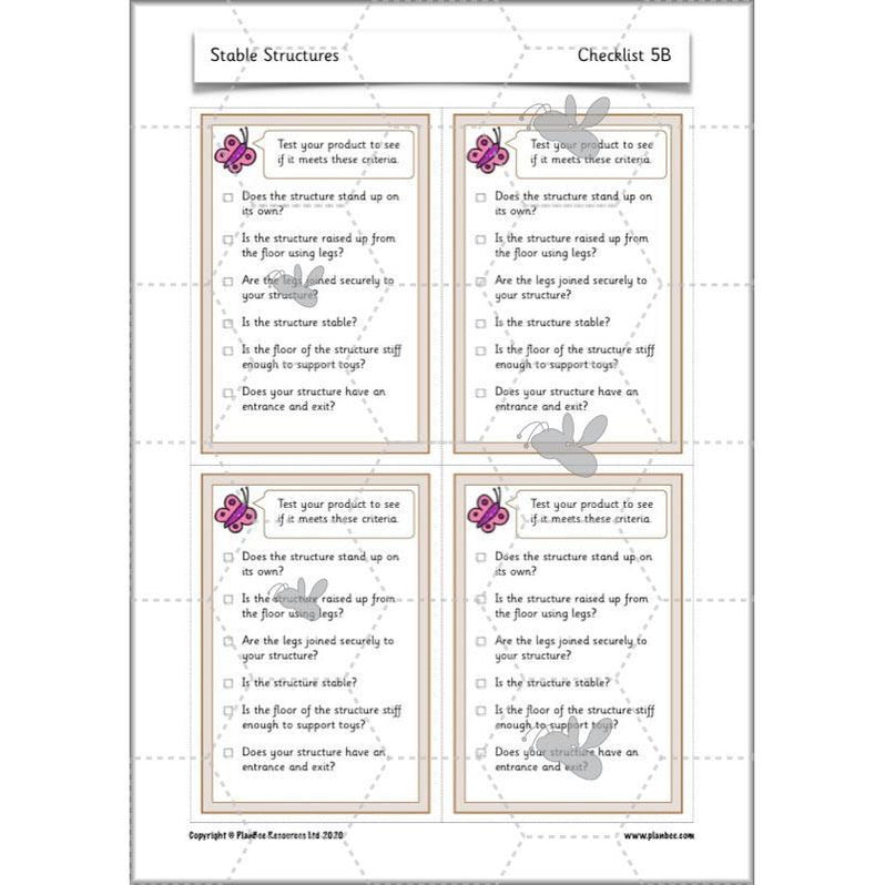 Stable Structures KS1 DT Lessons by PlanBee