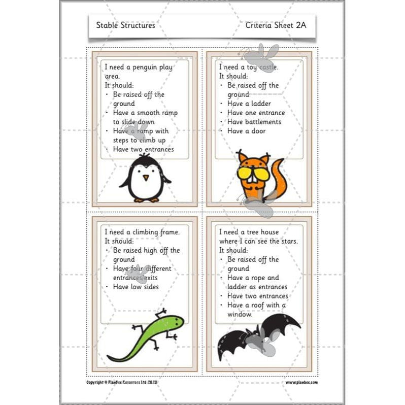 Stable Structures KS1 DT Lessons by PlanBee