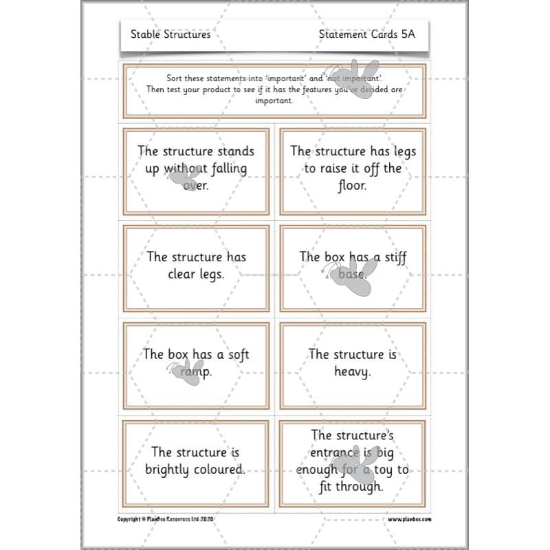 PlanBee Stable Structures KS1 DT Lessons by PlanBee