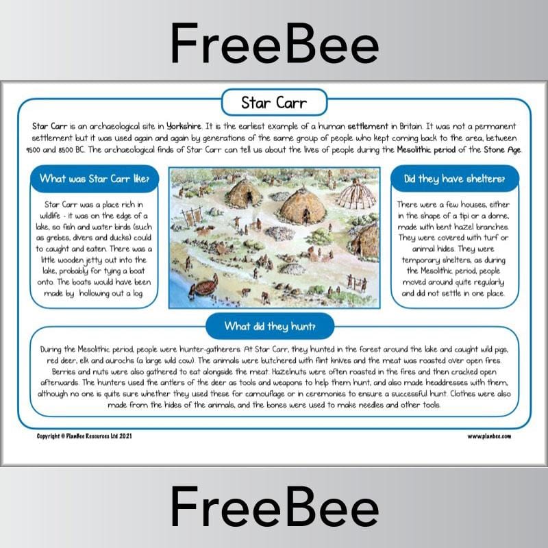 Star Carr KS2 Information Sheet by PlanBee