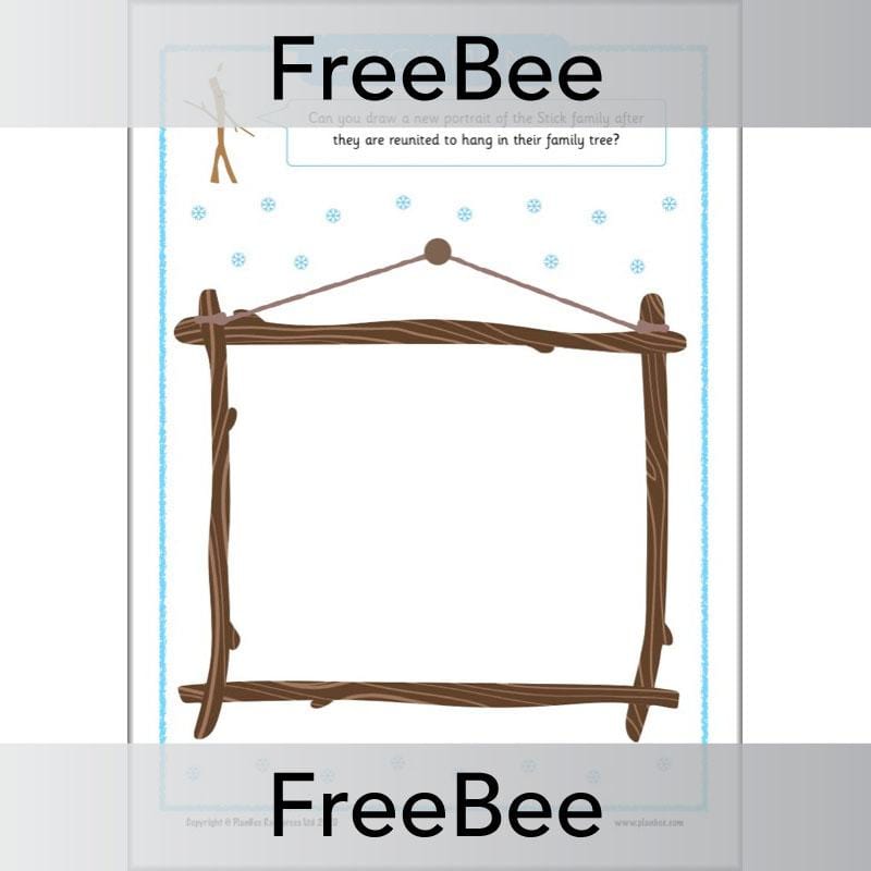 Free Stick Man Activities Pack family picture by PlanBee
