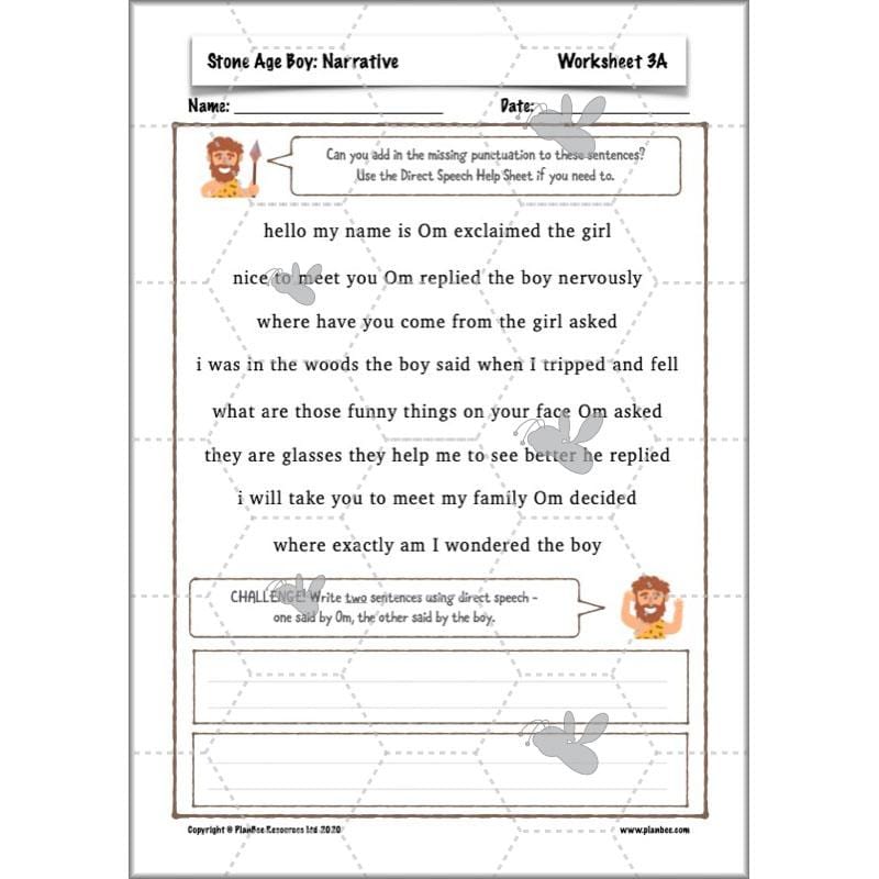 Stone Age Boy Planning | KS2 Lesson Plans