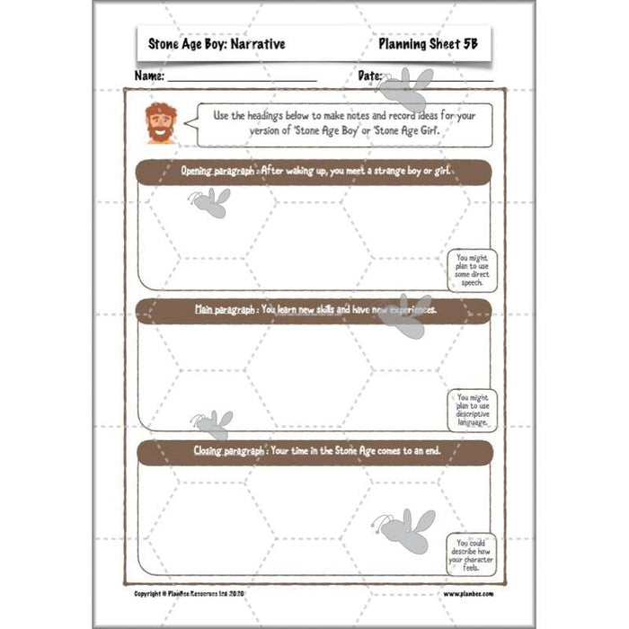 Stone Age Boy Planning | KS2 Lesson Plans
