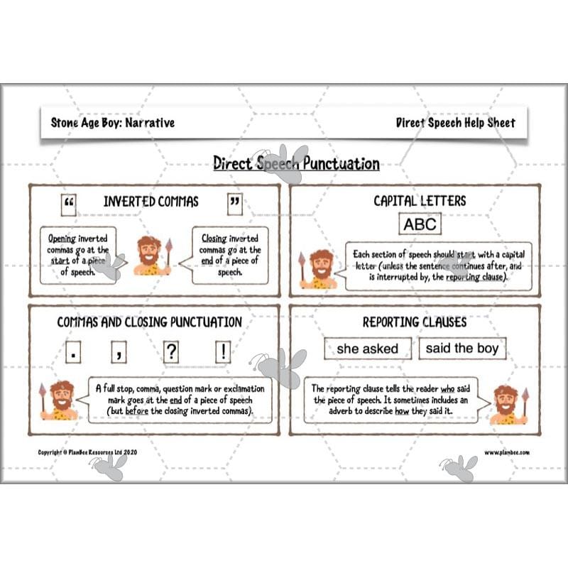 PlanBee Stone Age Boy Planning Year 3 English Lessons