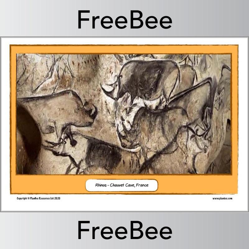 PlanBee Free Stone Age Cave Paintings KS2 Display Cards by PlanBee