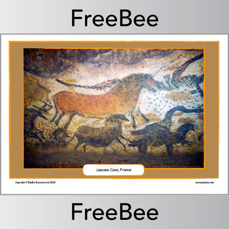 PlanBee Free Stone Age Cave Paintings KS2 Display Cards by PlanBee