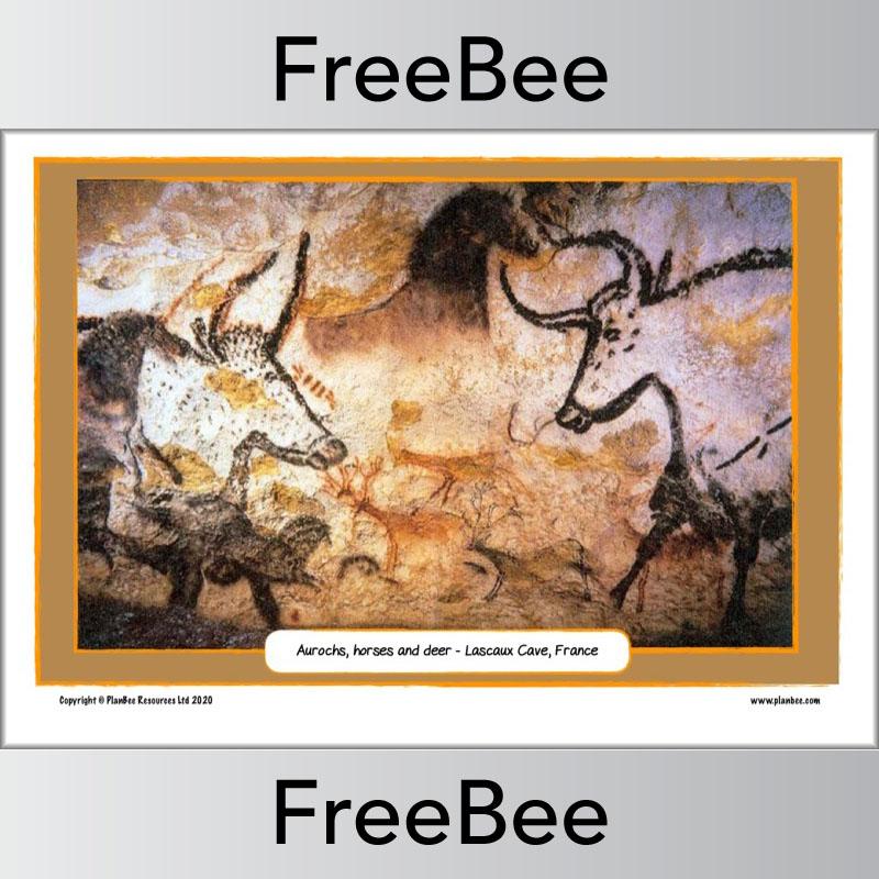 PlanBee Free Stone Age Cave Paintings KS2 Display Cards by PlanBee