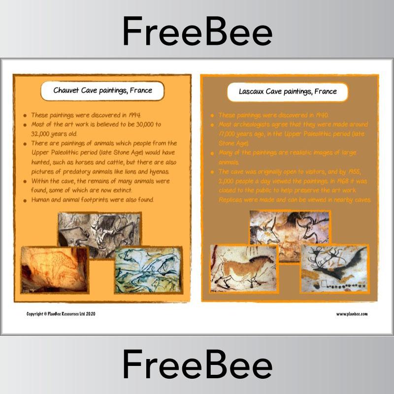 Free Stone Age Cave Art Paintings KS2 Display Cards | PlanBee