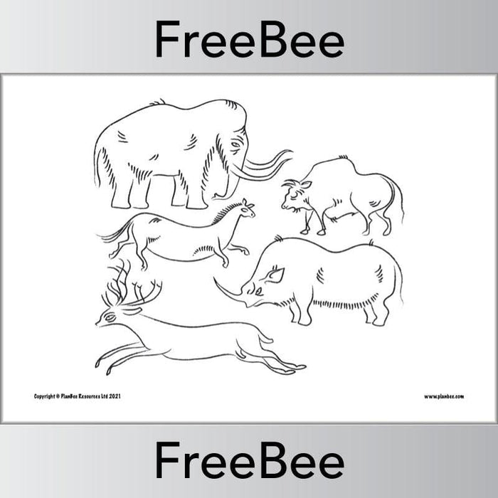 PlanBee Free Stone Age Colouring Printables by PlanBee