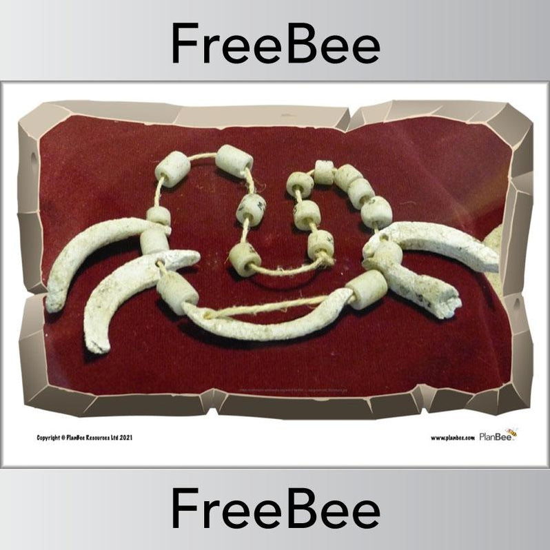 Free Stone Age Jewellery KS2 Display Cards by PlanBee