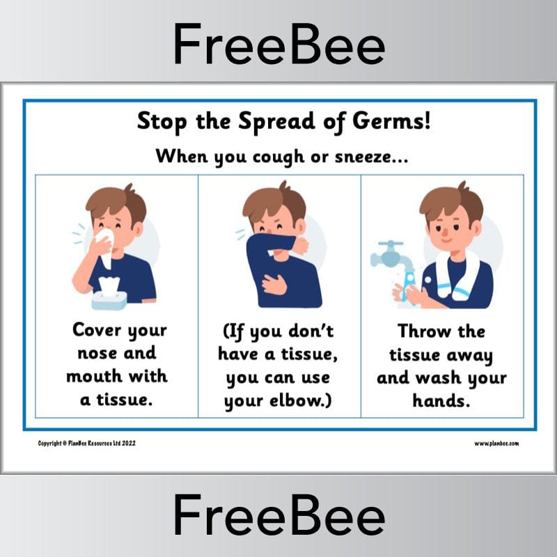 Push Out Germs FREE Stop the Spread of Germs Poster by PlanBee