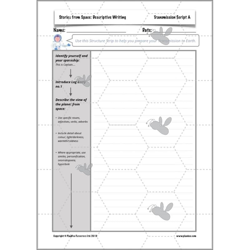 PlanBee Descriptive Writing Lesson Plans | Stories from Space KS2