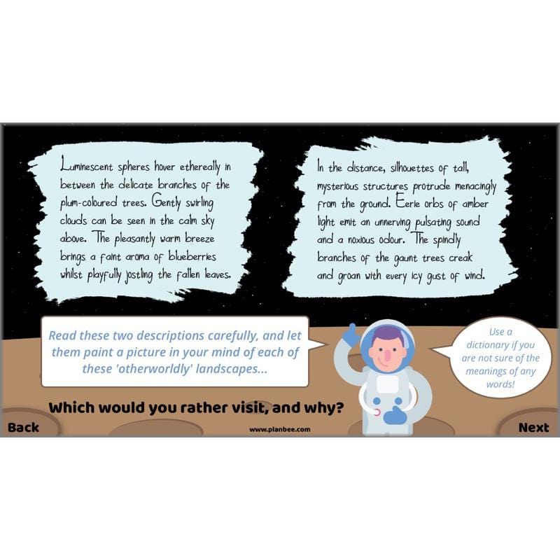 PlanBee Descriptive Writing Lesson Plans | Stories from Space KS2