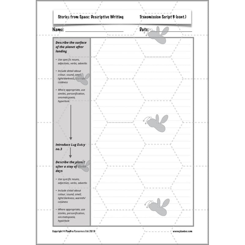 PlanBee Descriptive Writing Lesson Plans | Stories from Space KS2