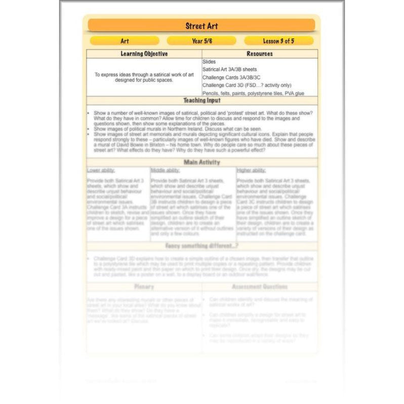 Graffiti Art KS2 Planning Street Art Lessons by PlanBee