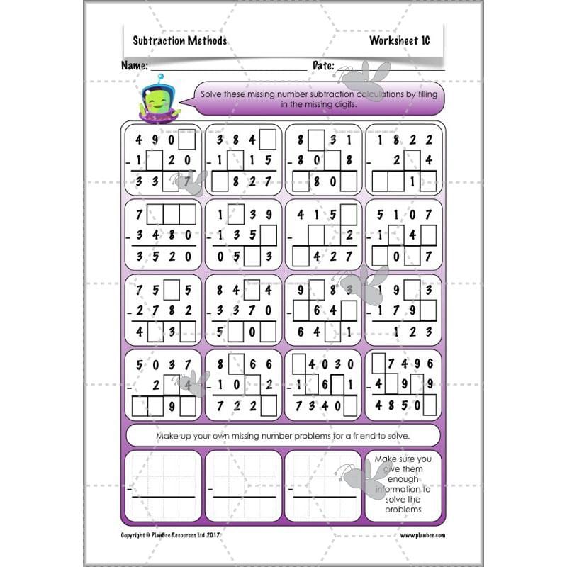PlanBee Subtraction Methods - KS2 - Year 5 Maths - Addition and Subtraction