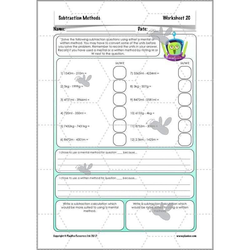 PlanBee Subtraction Methods - KS2 - Year 5 Maths - Addition and Subtraction