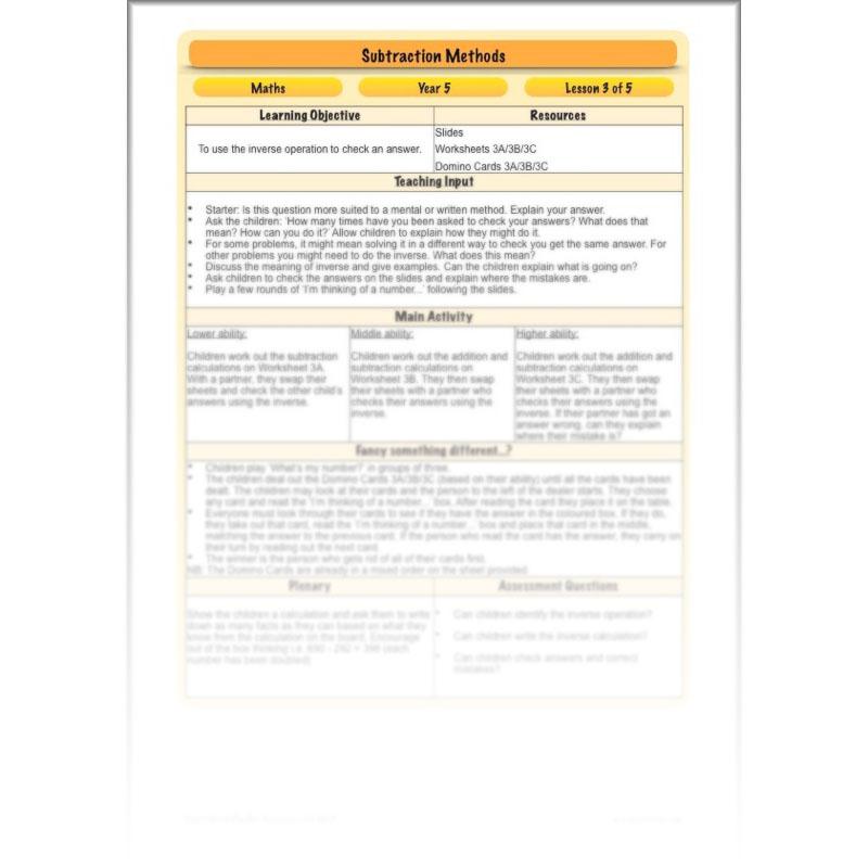 PlanBee Subtraction Methods - KS2 - Year 5 Maths - Addition and Subtraction