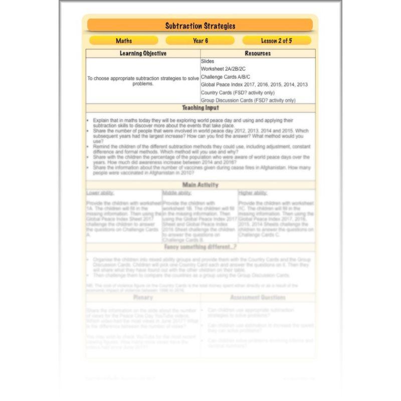 PlanBee Subtractions Strategies - Complete Year 6 Maths Lesson Plans - PlanBee