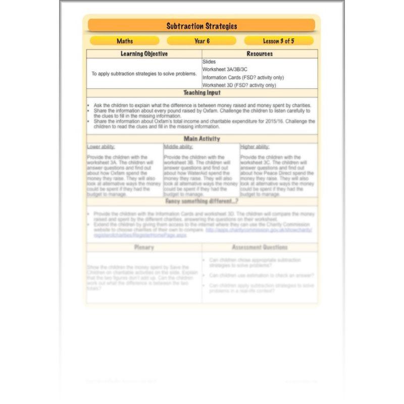 PlanBee Subtractions Strategies - Complete Year 6 Maths Lesson Plans - PlanBee
