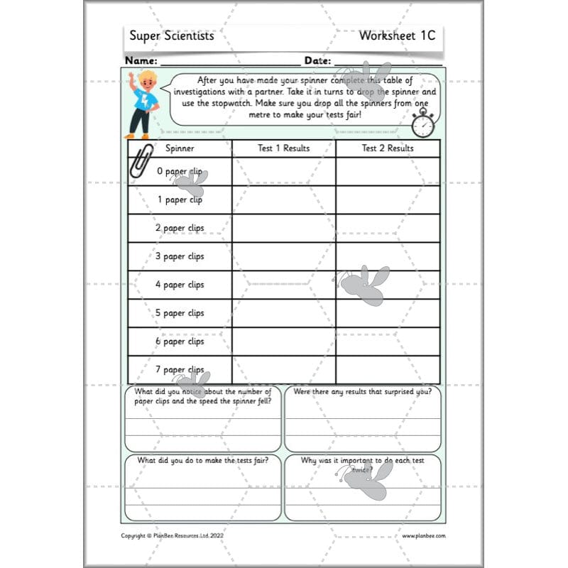 PlanBee Super Scientists Year 2 Working Scientifically | PlanBee