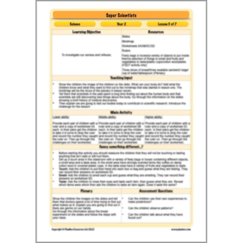 PlanBee Super Scientists Year 2 Working Scientifically | PlanBee