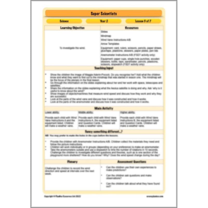 PlanBee Super Scientists Year 2 Working Scientifically | PlanBee