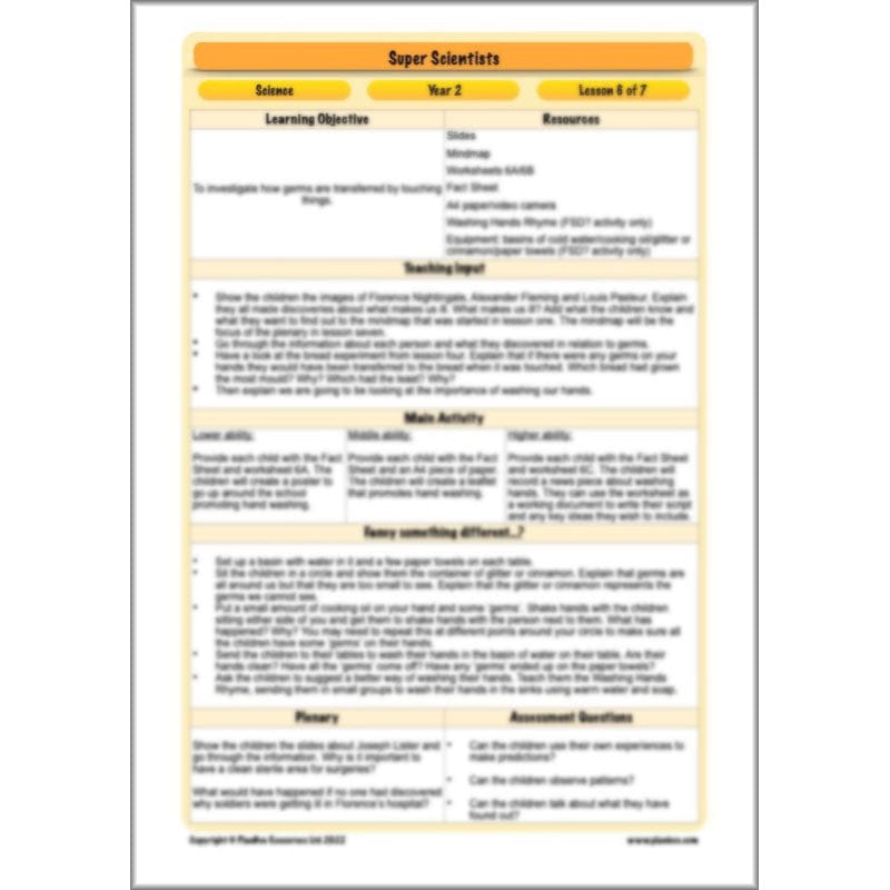 PlanBee Super Scientists Year 2 Working Scientifically | PlanBee