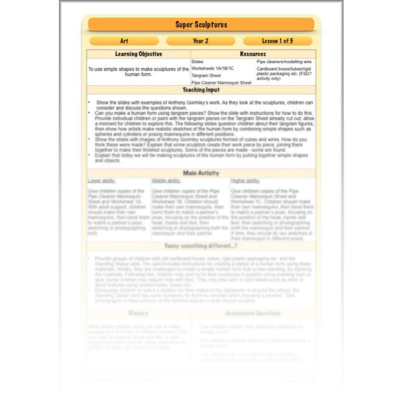 PlanBee Super Sculptures: KS1 Art Lesson Plans and Resources from PlanBee