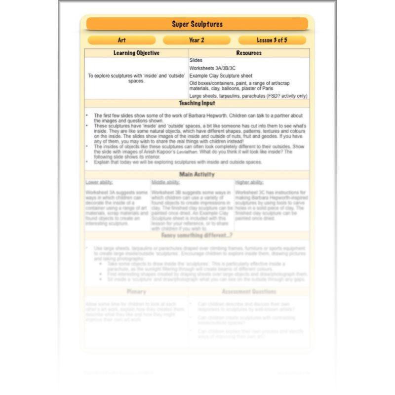 PlanBee Super Sculptures: KS1 Art Lesson Plans and Resources from PlanBee