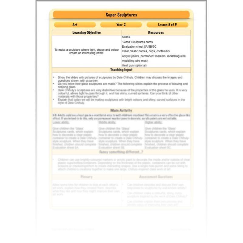 PlanBee Super Sculptures: KS1 Art Lesson Plans and Resources from PlanBee