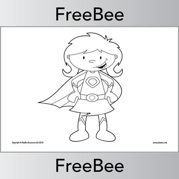 Free Downloadable Superhero Colouring Pages by PlanBee