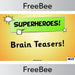 PlanBee Superheroes! Brain Teasers | PlanBee FreeBees