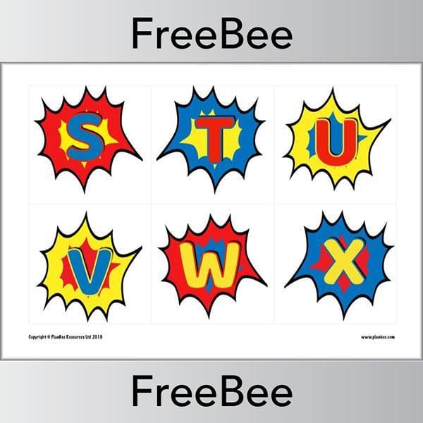 Free Printable Superheroes Lettering Download by PlanBee