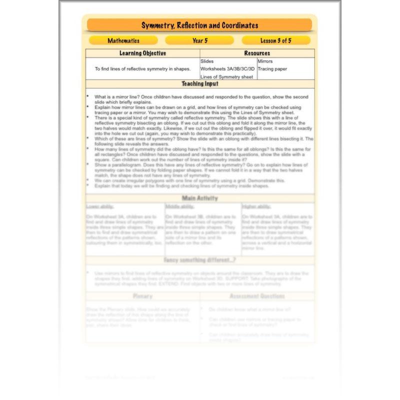 PlanBee Symmetry, Reflection & Coordinates Year 5 Maths 