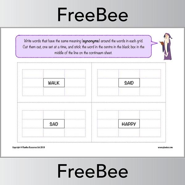 PlanBee Printable Synonym Worksheet by PlanBee