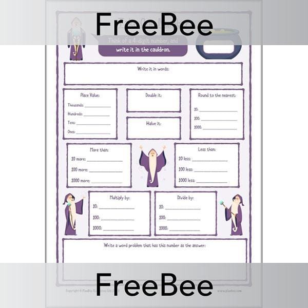 PlanBee Take One Number | Maths Worksheet KS2
