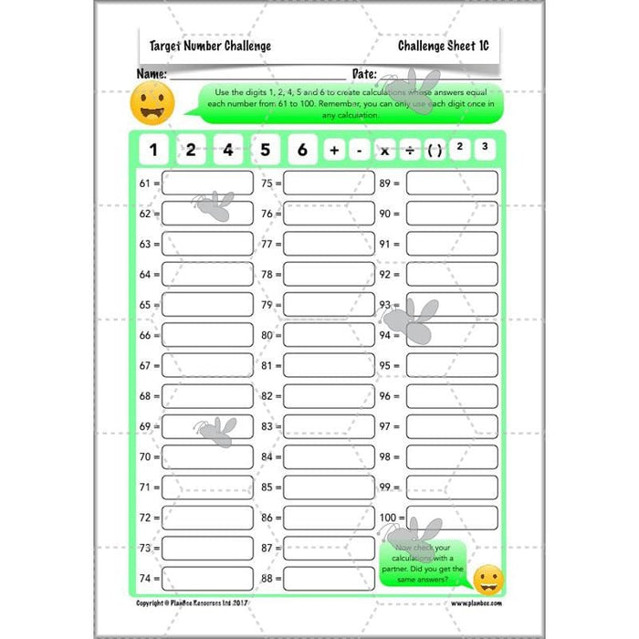 PlanBee Target Maths Year 6 Target Number Challenge Lesson | PlanBee