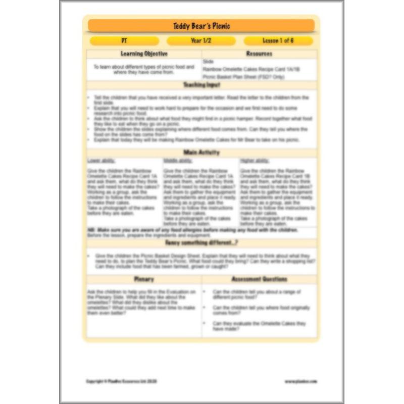 PlanBee Teddy Bears Picnic Ideas and DT Lessons by PlanBee